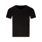 Preview: BRUNO BANANI 22052903 Unterhemd V Ausschnitt halbarm FINE RIB schwarz / weiß