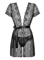 Preview: OBSESSIVE Peignoir ALLURIA mit String schwarz S - XL