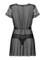 Preview: OBSESSIVE Peignoir ALLURIA mit String schwarz S - XL