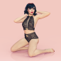 Preview: BRACLI 3397 Betty Page Collection BRALETTE schwarz S, M, L, XL