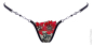 Preview: LUCKY CHEEKS Sonderpreis Luxury V-String CHR. FLOWER black - LC305CFBV Gr. M