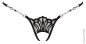 Preview: LUCKY CHEEKS Luxury String open QUEEN OF LOVE deep black - LC329QLD