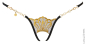 Preview: LUCKY CHEEKS Luxury String Po open QUEEN OF LOVE black - LC332QLB+