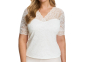 Preview: SUSA 5576 Dirndl Spitzenshirt 1/2 Arm Gr. 32 - 44 ivory 002