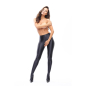 Preview: MISS O Strumpfhose open Glossy P800 schwarz pink gold S - XL
