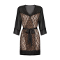 Preview: OBSESSIVE Peignoir / Kimono ALLUNES schwarz leo XXL - XXXL