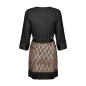 Preview: OBSESSIVE Peignoir / Kimono ALLUNES schwarz leo S - XXXL
