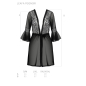 Preview: PASSION Peignoir / Kimono LEAFA schwarz S - XXXL