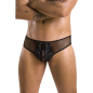 Preview: PASSION 035 Slip Lederoptik und Mesh S-XXXL schwarz PM10026