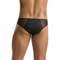 Preview: PASSION 042 Slip Lederoptik und Tüll S-XXXL schwarz PM10013