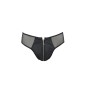 Preview: PASSION 042 Slip Lederoptik und Tüll S-XXXL schwarz PM10013