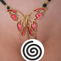 Preview: SYLVIE MONTHULE Schmuckstring ST180 "Butterfly" Gr. XL  gold / rot