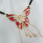 Preview: SYLVIE MONTHULE Schmuckstring ST180 "Butterfly" Gr. XL  gold / rot