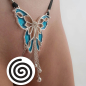 Preview: SYLVIE MONTHULE Schmuckstring ST181 "Butterfly" Gr. XL silber / blau