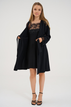 Preview: LISCA 023390 SYMPATHY Kimono / Morgenmantel S, M, L schwarz 02