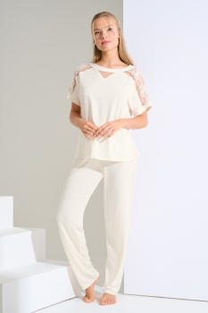 LISCA XL Sonderpreis 023444 EMINENCE Pyjama /Schlafanzug crystal ecru CU