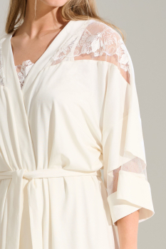 Preview: LISCA 023446 EMINENCE Kimono / Morgenmantel S-XL crystal ecru CU