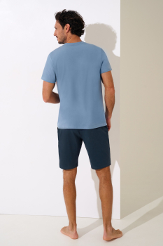 LISCA 035032 TALOS Herren Pyjama / Schlafanzug S-XXL blue wind MV