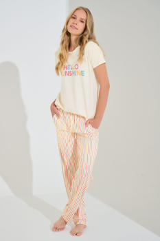 LISCA 063489 SUMMER Pyjama / Schlafanzug S-XXL rainbow stripes RZ