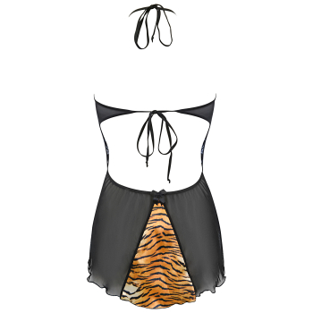 AXAMI 10192 Babydoll mit String S - XL schwarz-gold V-10029