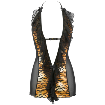 AXAMI 10192 Babydoll mit String S - XL schwarz-gold V-10029