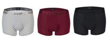 JOOP! 3er Pack 10224324 Cotton Stretch Pant/Short hellgrau/rot/schwarz q5d6