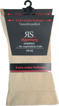 10 Paar RS. Harmony 11121 Gesundheitssocken ohne Gummi NATURTÖNE 35-38, 39-42