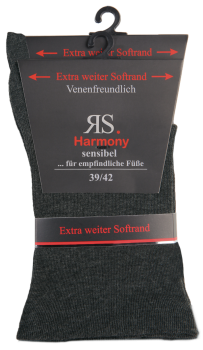 10 Paar RS. Harmony 11122 Gesundheitssocken ohne Gummi  ANTHRAZIT 35-38, 39-42
