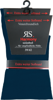 10 Paar RS. Harmony 11123 Gesundheitssocken ohne Gummi MARINE 35-38, 39-42