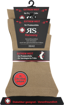10 Paar RS. Harmony 11129 Gesundheitssocken EXTRA WEIT ohne Gummi NATURTÖNE 35-38, 39-42