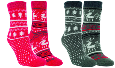 2 Paar RS. Harmony 12808 Thermo Strumpf Winterzeit 35-38, 39-42 rot /grau