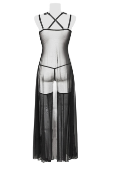 GREY VELVET 15264 Set Longtop / Robe, String & Strümpfe S - XL
