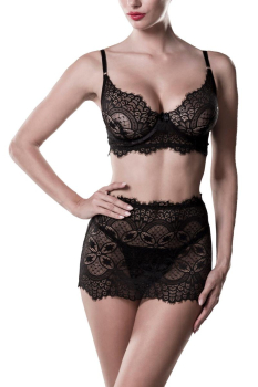 GREY VELVET 21002 Set BH, String & Rock mit feiner Spitze S - XXL