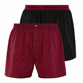 BRUNO BANANI 2er Pack Boxershorts BACKPACKER 22012368-4405 cherry schwarz