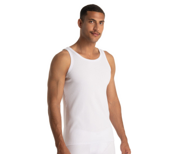 BRUNO BANANI 22032903 Unterhemd / Sportshirt ärmellos FINE RIB schwarz / weiß