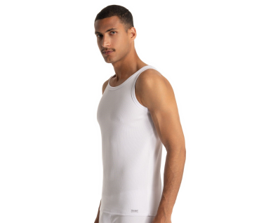 BRUNO BANANI 22032903 Unterhemd / Sportshirt ärmellos FINE RIB schwarz / weiß