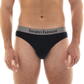 BRUNO BANANI 2er Pack Slip FLOWING S - XXXL schwarz graumelange 1782
