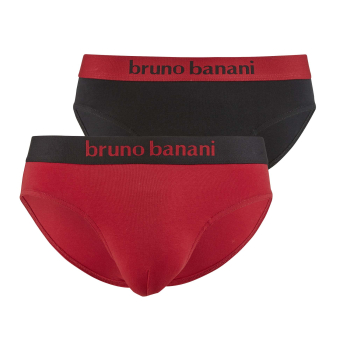 BRUNO BANANI 2er Pack Slip FLOWING S - XXXL rosenrot schwarz 4787