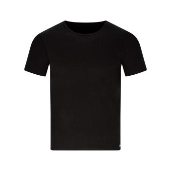 Preview: BRUNO BANANI 22042903 Unterhemd Rundhals halbarm FINE RIB schwarz / weiß