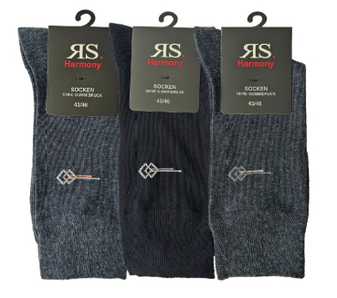 3 Paar RS. Harmony 31019 Socken / Strümpfe jeanstöne Übergröße XL 47-50