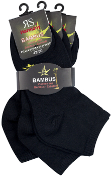 3 Paar RS. Harmony 31071 Kurzstrumpf BAMBUS weiß Übergröße XL 47-50