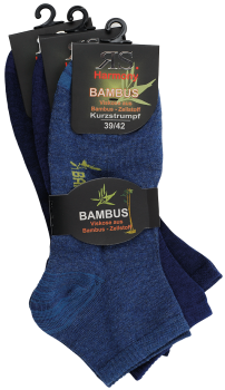 9 Paar RS. Harmony 43012 BAMBUS Kurzstrumpf 3 Größen blautöne