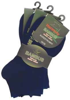 Preview: 9 Paar RS. Harmony 43013 BAMBUS Kurzstrümpfe marine 3 Größen