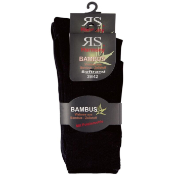 2 Paar RS. Harmony 43040 BAMBUS Socken schwarz 35-38, 39-42, 43-46