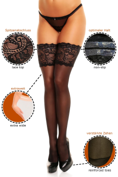 GLAMORY Comfort 20 Halterlose Strümpfe weiß  Gr. 40-62 G-50115