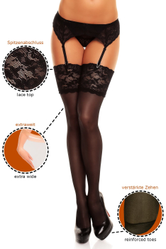 Preview: GLAMORY Luxury 20 Strapsstrümpfe Gr. 40 - 62 in 4 Farben G-50137