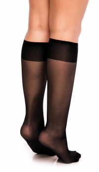 GLAMORY Fit 20 Extraweite Kniestrümpfe Onesize schwarz, make up G-50142