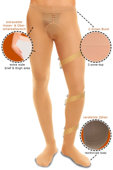 GLAMORY Support 40 Herrenstrumpfhose schwarz M - 4XL G-50424
