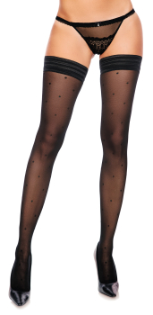 GLAMORY Dotty 30 Halterlose Strümpfe Punkte Gr. 40 - 62 schwarz G-50503