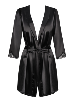 OBSESSIVE Robe / Kimono SATINIA mit String schwarz S - XL